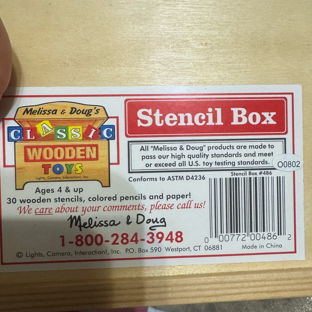 Melissa & Doug Classic Wooden Toys Stencil Box